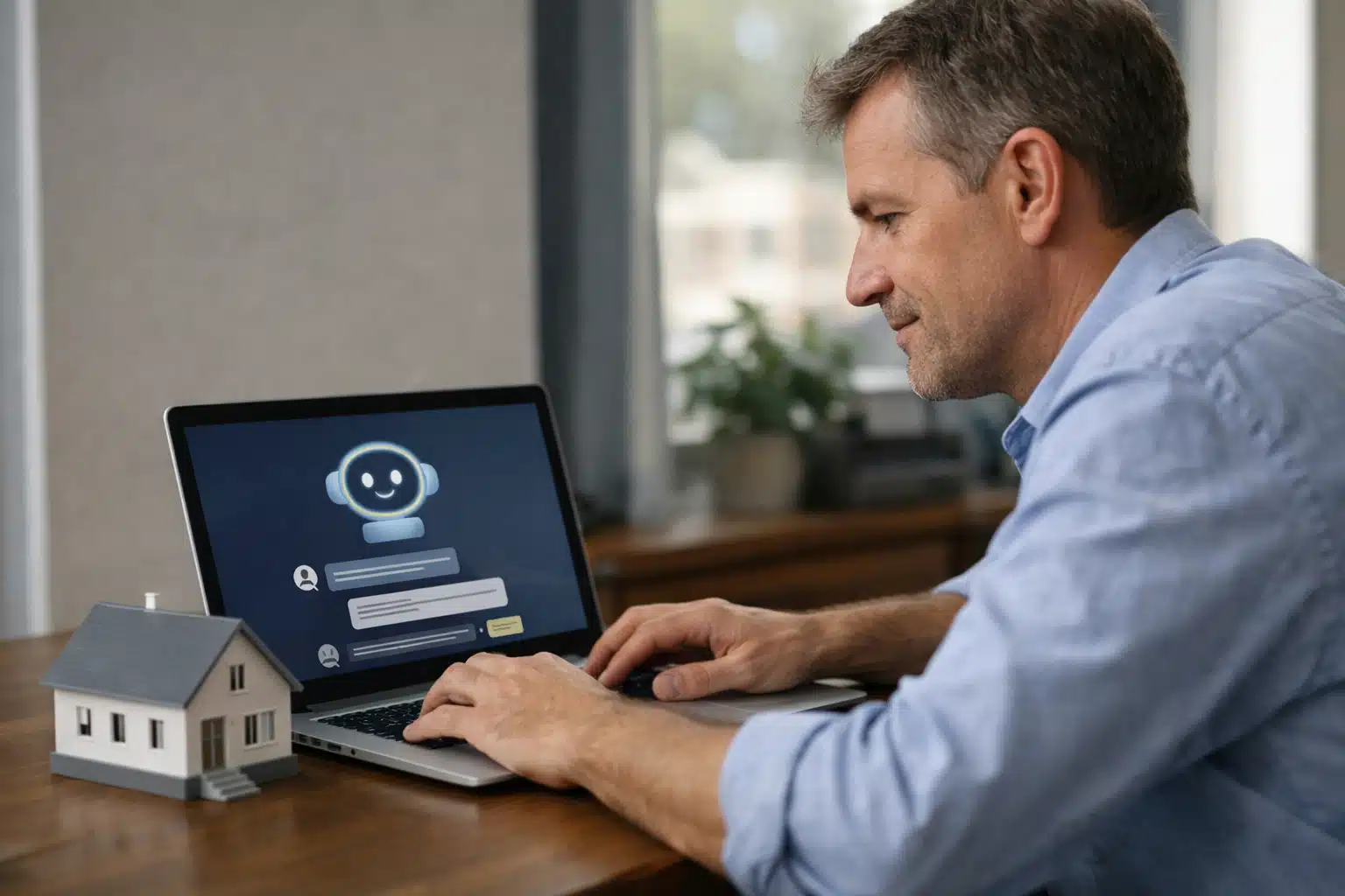 Agent immobilier utilisant ChatGPT intelligence artificielle pour optimiser son activité professionnelle